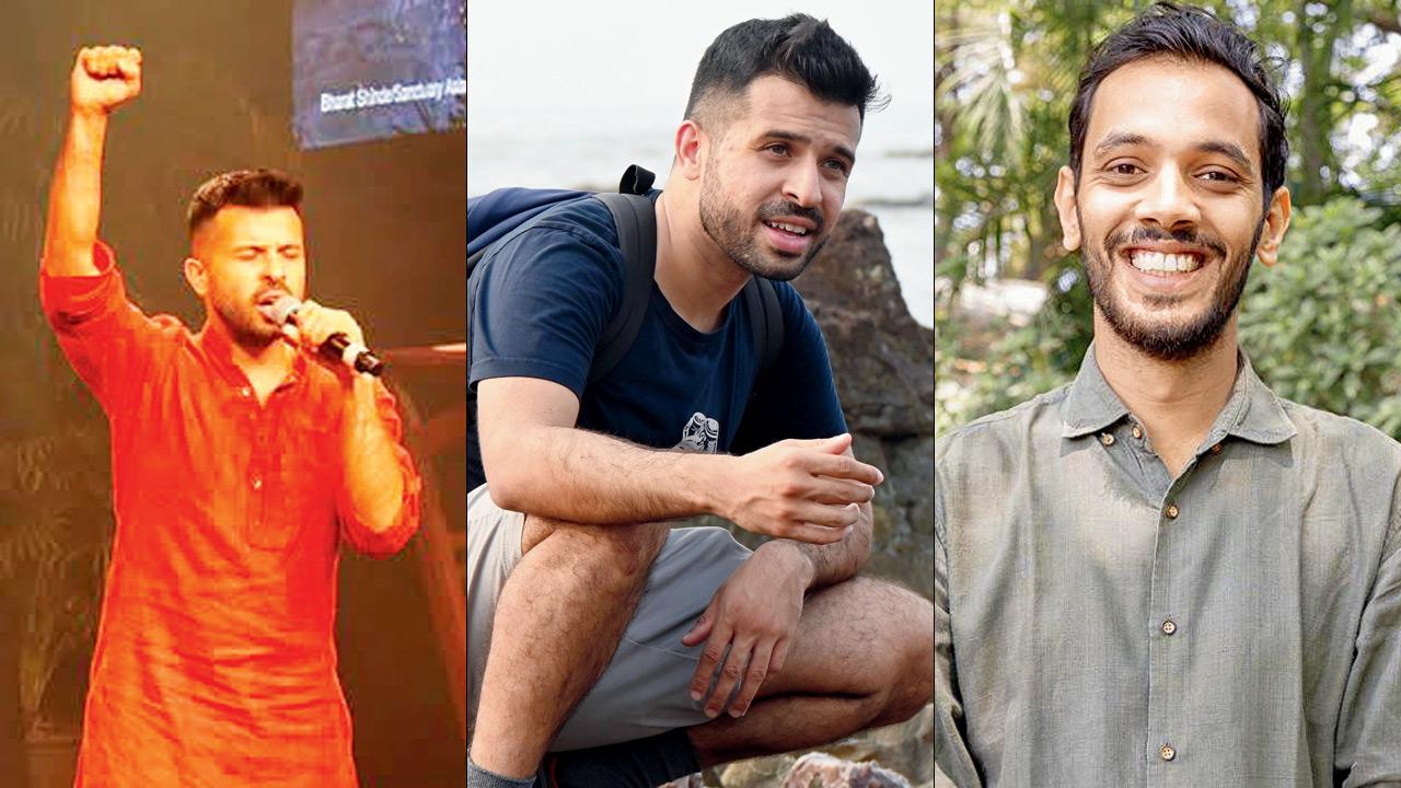 Sahir Doshi performs a rap at a marine walk. PICS COURTESY/SAHIR DOSHI on Instagram