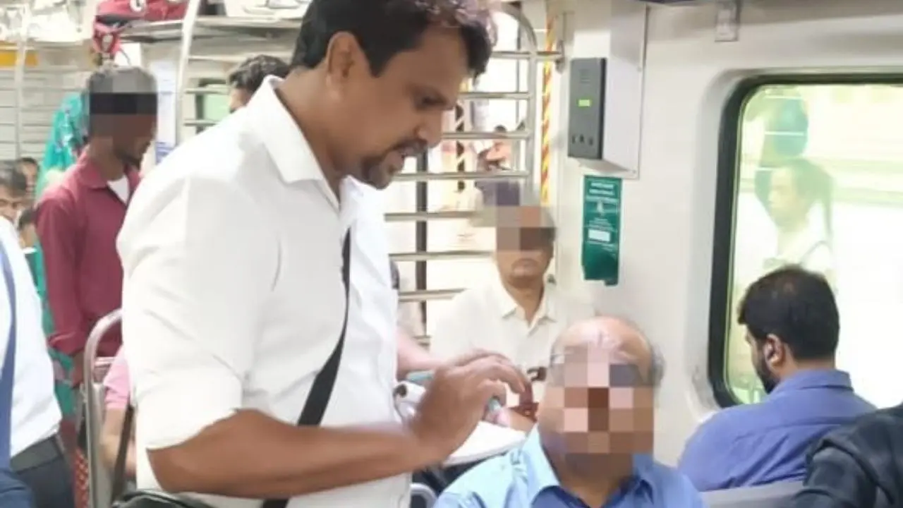 Prashant Kamble, a Travelling Ticket Inspector (TTI) from the Mumbai Division. PIC VIA RAJENDRA B AKLEKAR