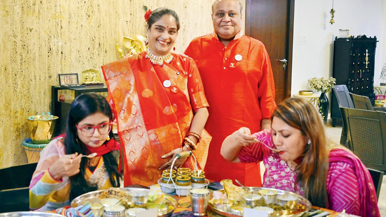 Tejal Mehta and her husband, Rakesh, run Jamanvaar, a Gujarati supper club, from their home in Juhu. PICS/ASHISH RAJE