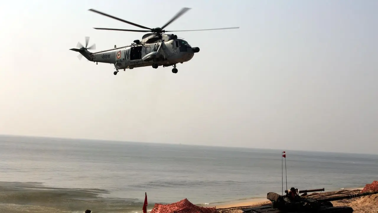 Indian armed forces conducting Tri-Services exercise Trishul. Pic/Defence PRO