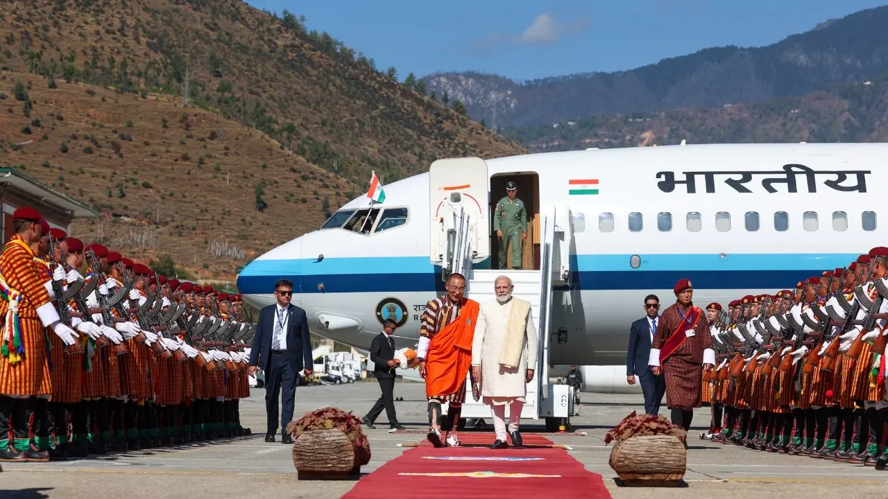 PM Modi arrives in Bhutan for two-day visit to attend King’s 70th birthday PM Modi arrives in Bhutan. Pic/X