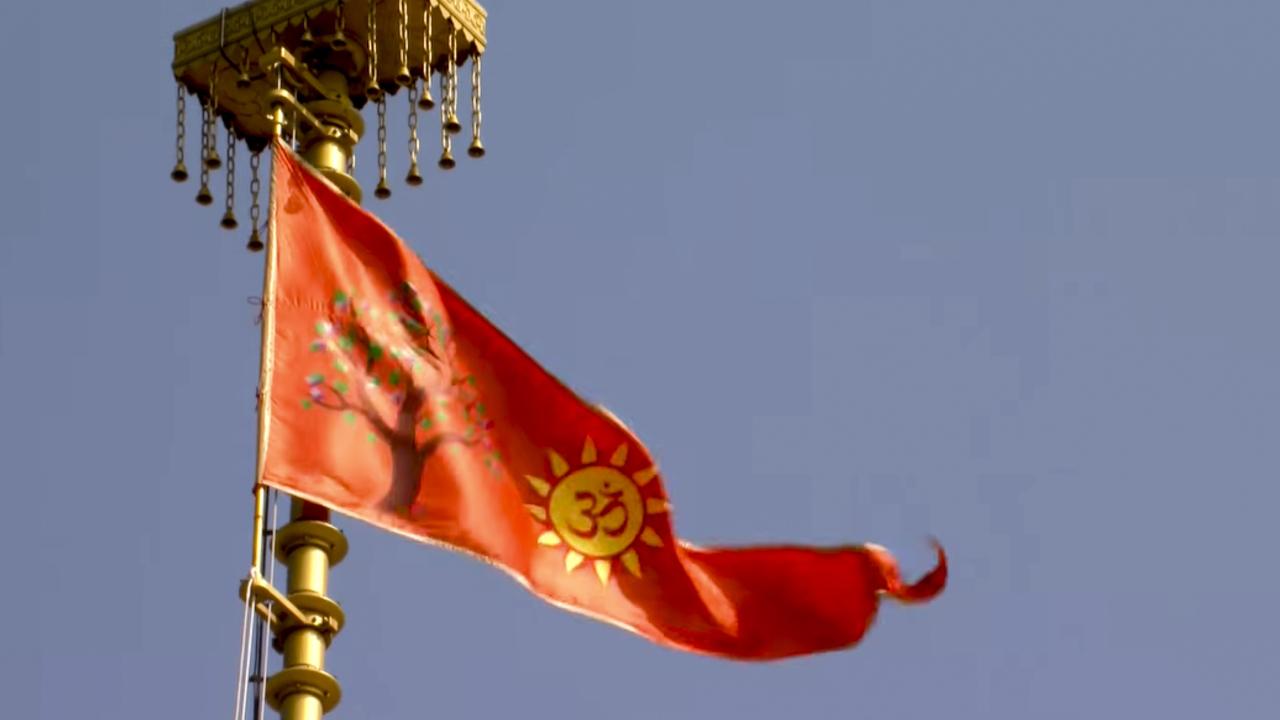 Ayodhya Ram Mandir’s Dharma Dhwaj ceremony was held on November 25. Photo Courtesy: PTI