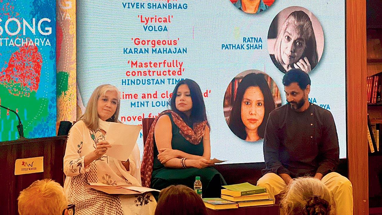 (From left) Ratna Pathak Shah, Shrayana Bhattacharya and Rahul Bhattacharya