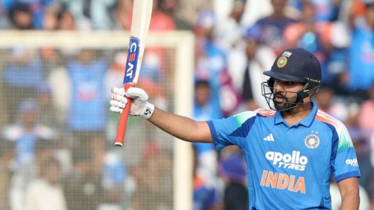 In the first ODI match against South Africa, Team India's Rohit Sharma played a knock of 57 runs in 51 balls. During his knock, he smashed five boundaries and three maximums at the JSCA International Stadium Complex in Jharkhand (Pic: X/@BCCI)