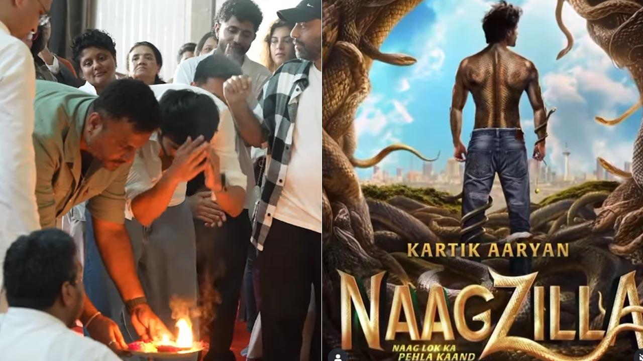 Kartik Aaryan partakes in the muhurat pooja for film Naagzilla, check