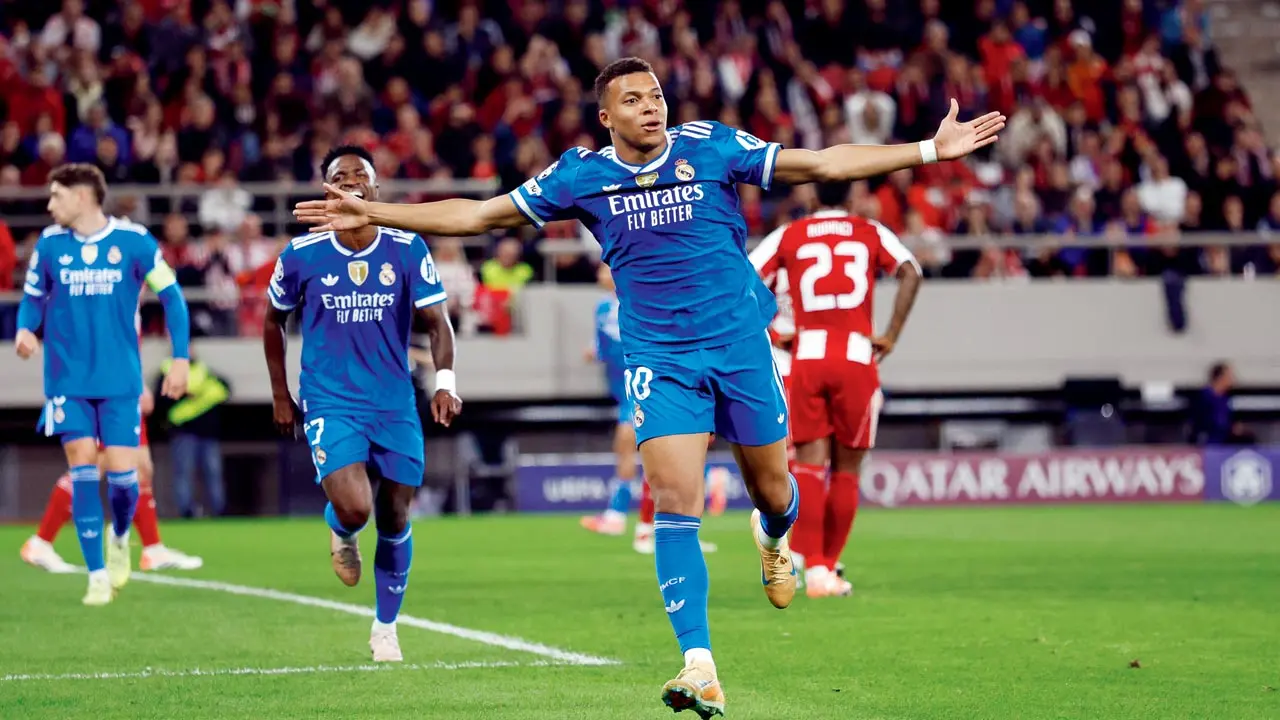 Champions League: Mbappe fires four for Real in tough win over Olympiacos