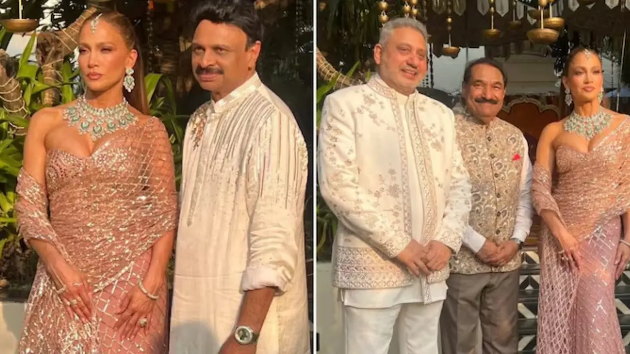 Jennifer Lopez se vuelve desi con un brillante sari Manish Malhotra