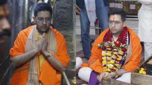 Raghav Chadha offers prayers for baby boy with Parineeti at Mahakal temple