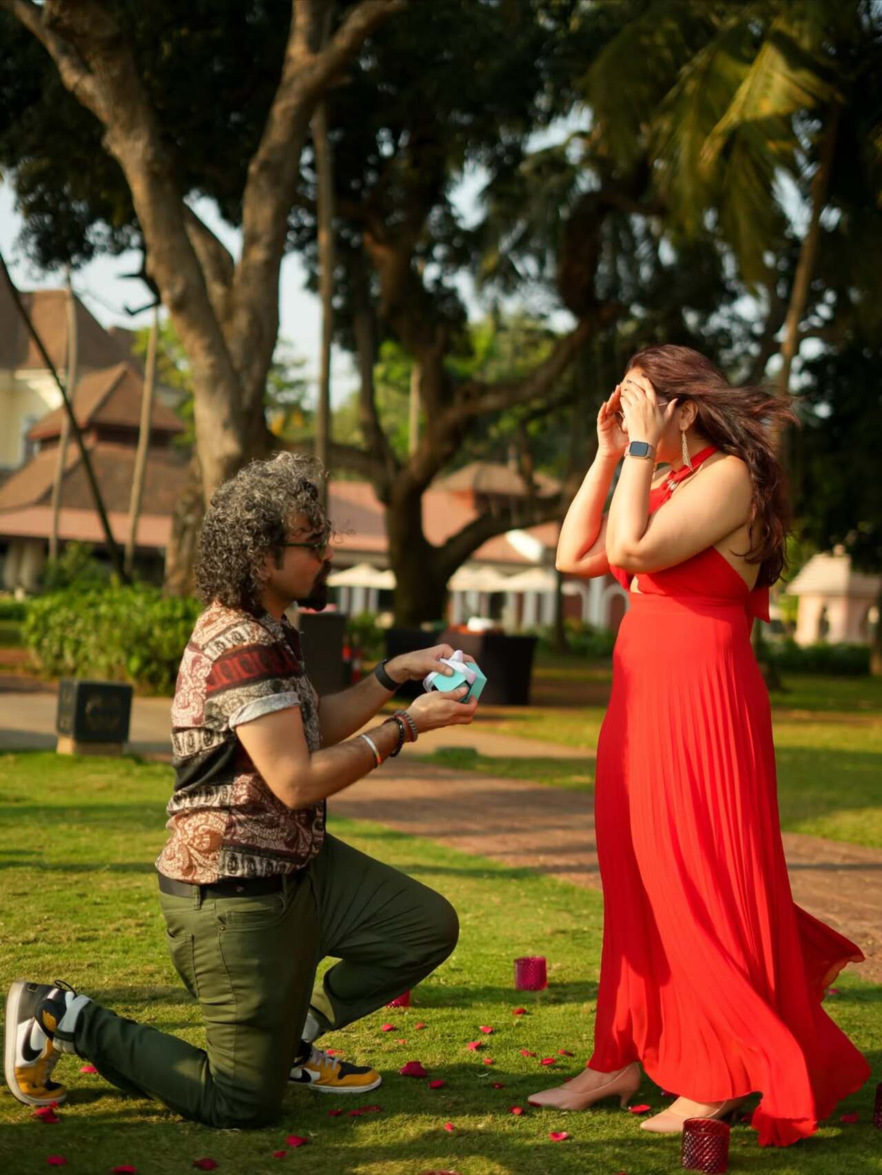 Roopal was over the moon when Nomish went on his knees for her