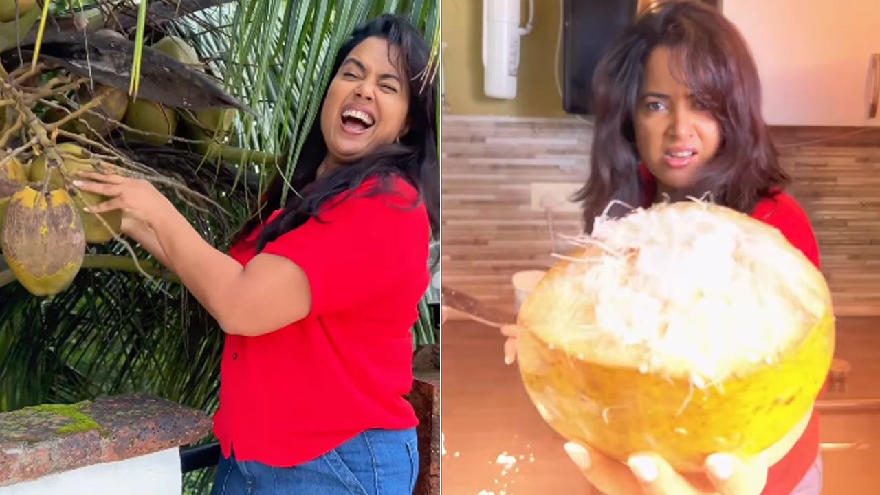 Sameera Reddy praises benefits of coconut water in humorous post