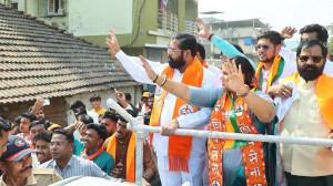 IN PHOTOS: Eknath Shinde holds roadshow in Roha ahead of civic polls