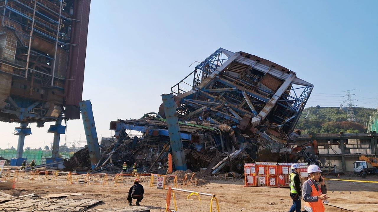 At least 1 dead, 6 trapped after structure collapses at South Korean power plant