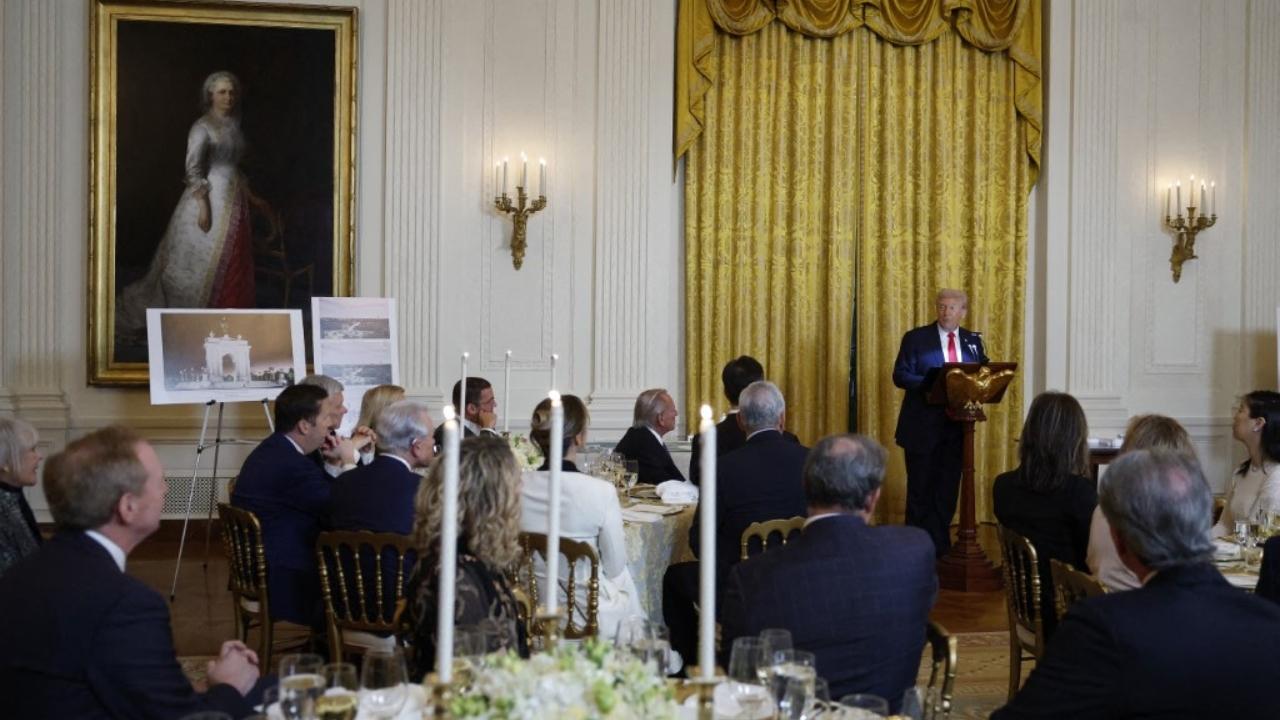 All four sides of the ballroom -- which Trump said will be large and grand enough to hold even a presidential inauguration -- will be made of bulletproof glass, with its colour, window shape and molding keeping in character with the White House. Trump indicated that the fundraising and managing costs for the 