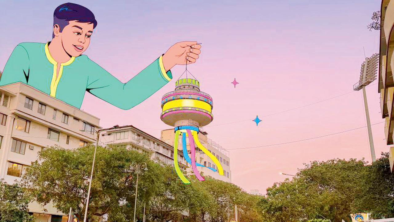 The illustration reimagines The Ambassador Hotel as a kandil. PIC COURTESY/@omi_crayon