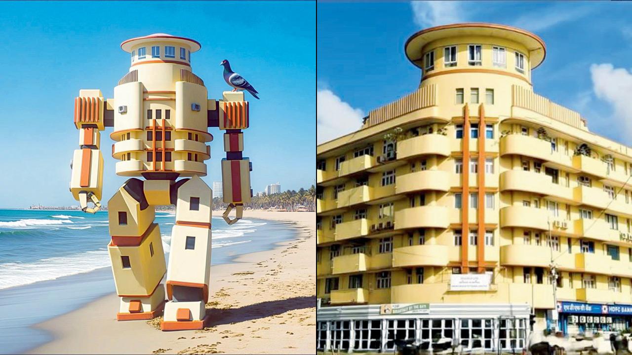 The robot from Arora’s creation inspired by (right) Soona Mahal. PICS COURTESY/PRATEEK ARORA