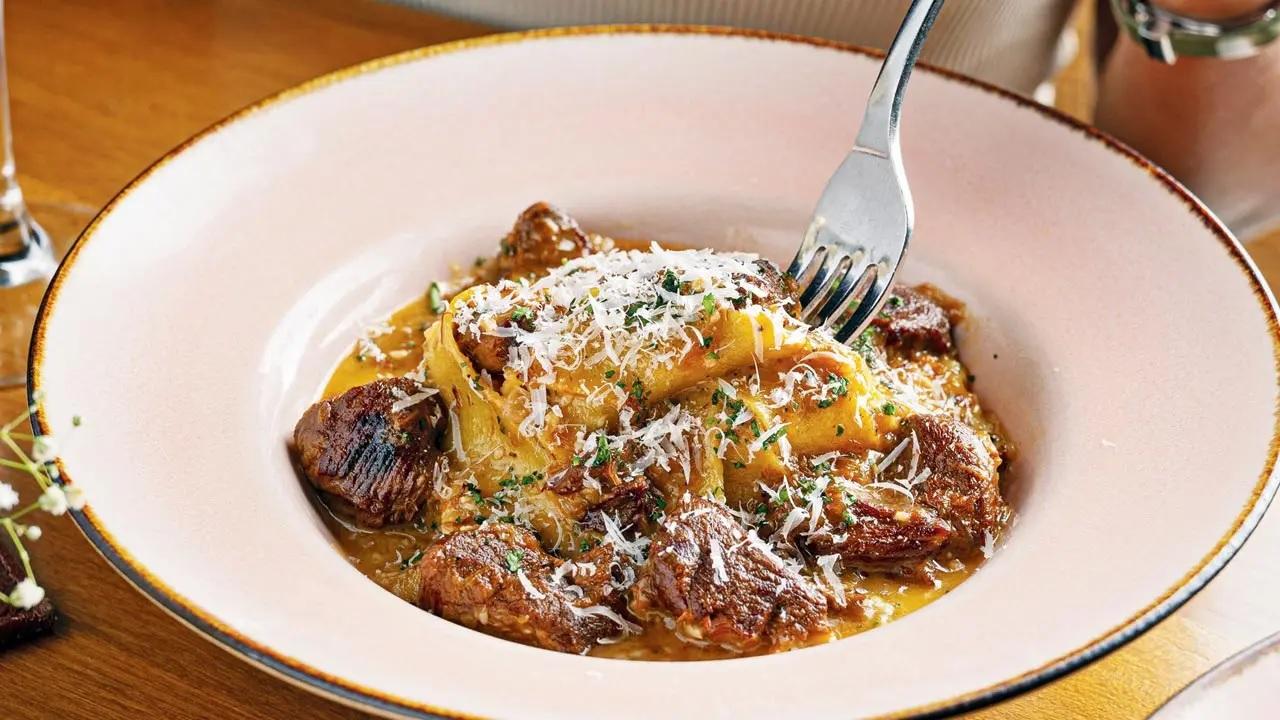 Slow-cooked celebrationNothing says grand like this Lamb Papardelle braised in white wine, with ribbons of fresh pasta and parmesan.At Bastian, 48th floor, Kohinoor Square, Dadar West.Call 50333555 Cost Rs 1560
