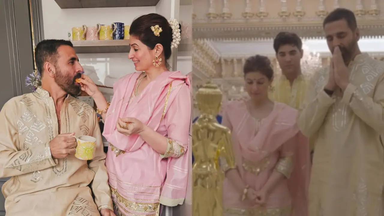 Akshay Kumar takes his kids to temple in London on Diwali, watch