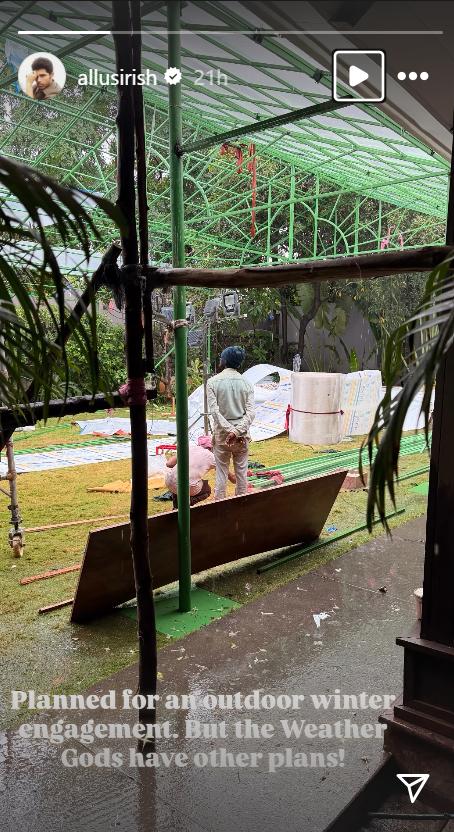 Allu Sirish Instagram story