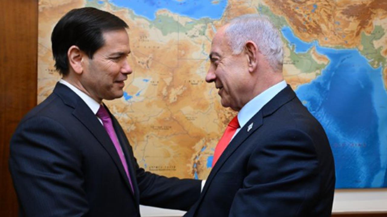 Netanyahu meets US Secretary of State Rubio in Jerusalem amid Gaza ceasefire Pic/X
