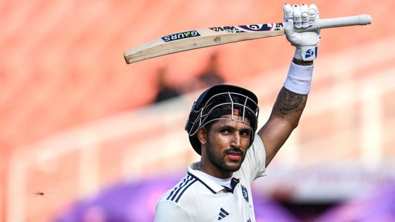 Dhruv Jurel plays a shot during the first Test match against the West Indies (Pic: AFP)