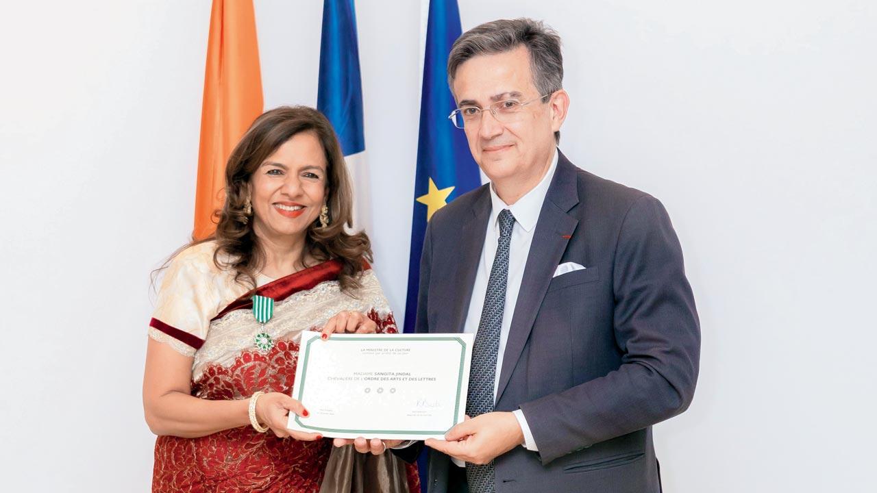 Sangita Jindal with French Ambassador Thierry Mathou