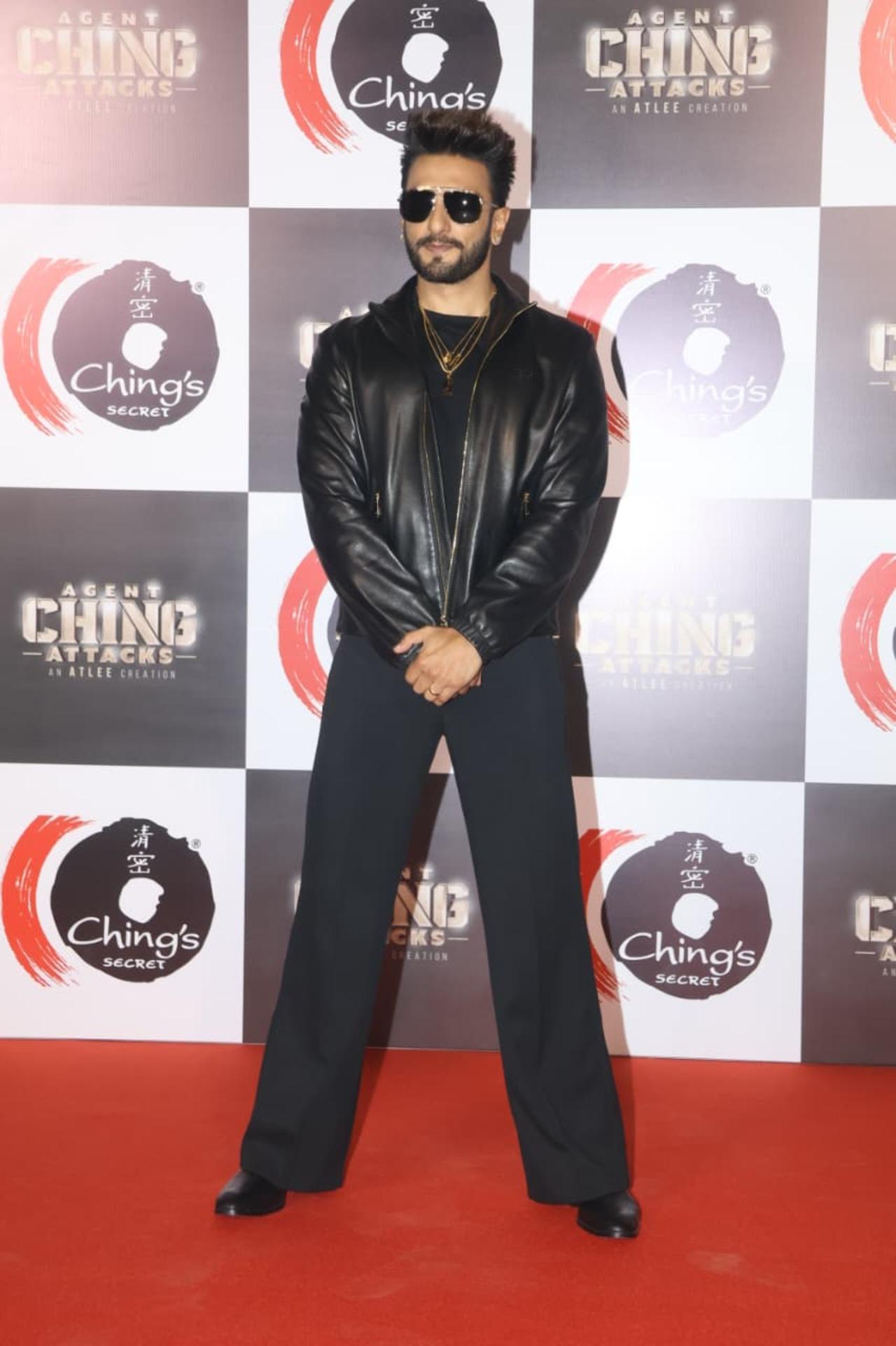 If leather jackets had a celeb representing, it will be Ranveer Singh. The actor looks dashing in the outfit 