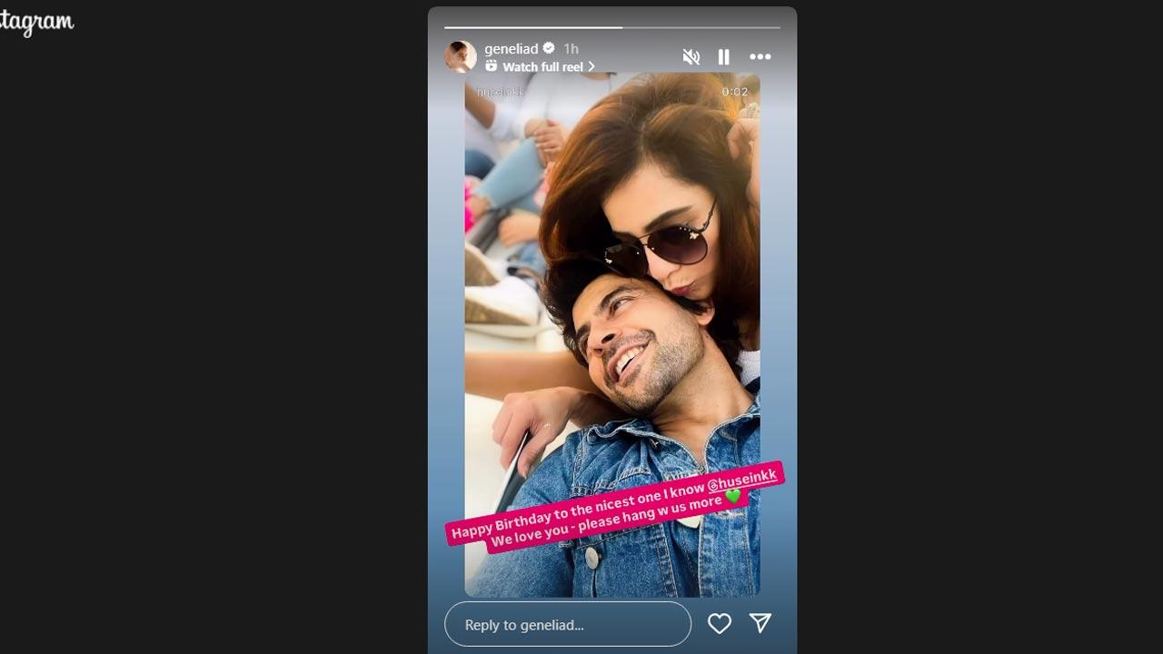 Hussain Kuwajerwala with wife Tina. Picture Courtesy/Genelia Deshmukh`s Instagram accoun