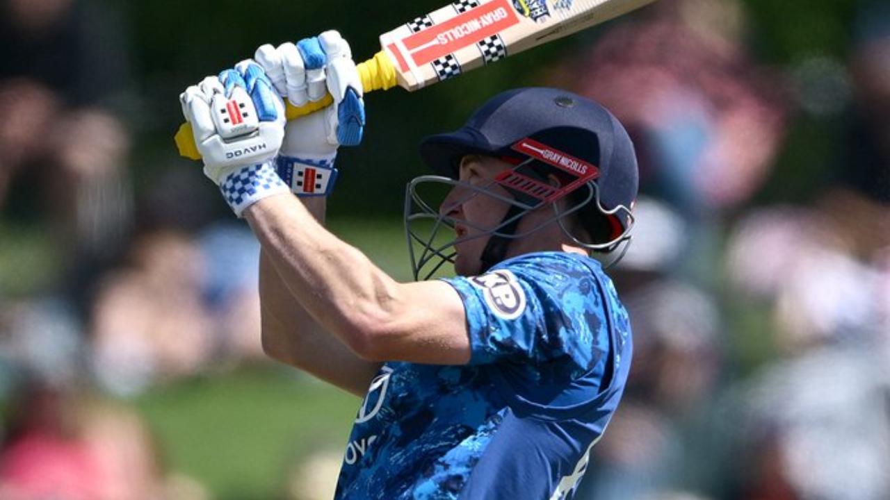 In the first ODI match against New Zealand, England's Harry Brook played a knock of 135 runs off 101 deliveries. His knock was also laced with nine boundaries and 11 maximums (Pic: X/@englandcricket)