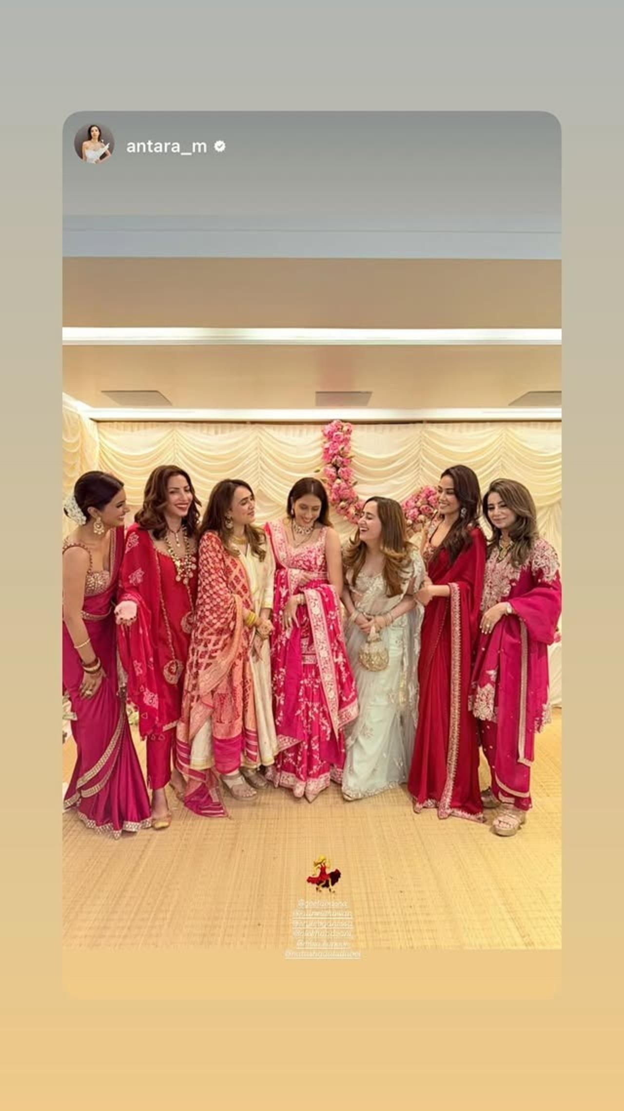 Mira also reshared a photo from the celebrations at Sunita Kapoor's home, where the ladies were seen in a candid pose.