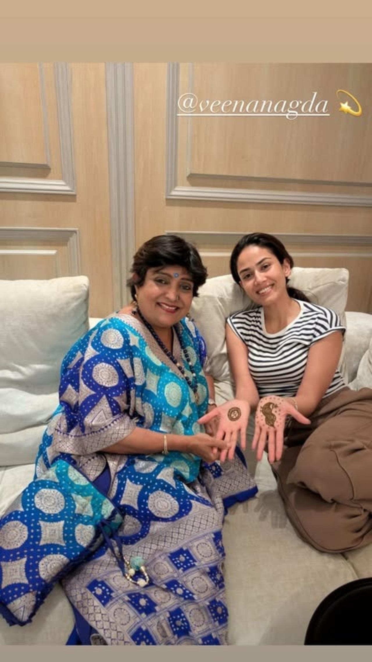 Mira Kapoor shared a glimpse of her mehendi ahead of Karwa Chauth 2025.