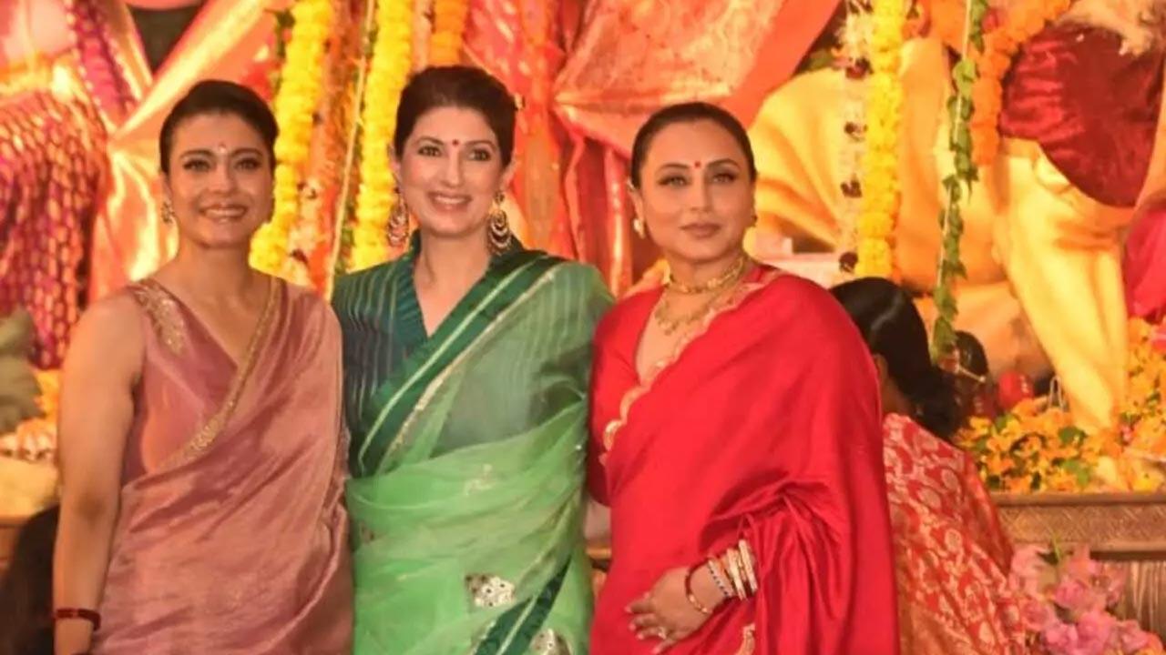 Twinkle Khanna celebrates Durga Puja with Rani Mukerji and Kajol
