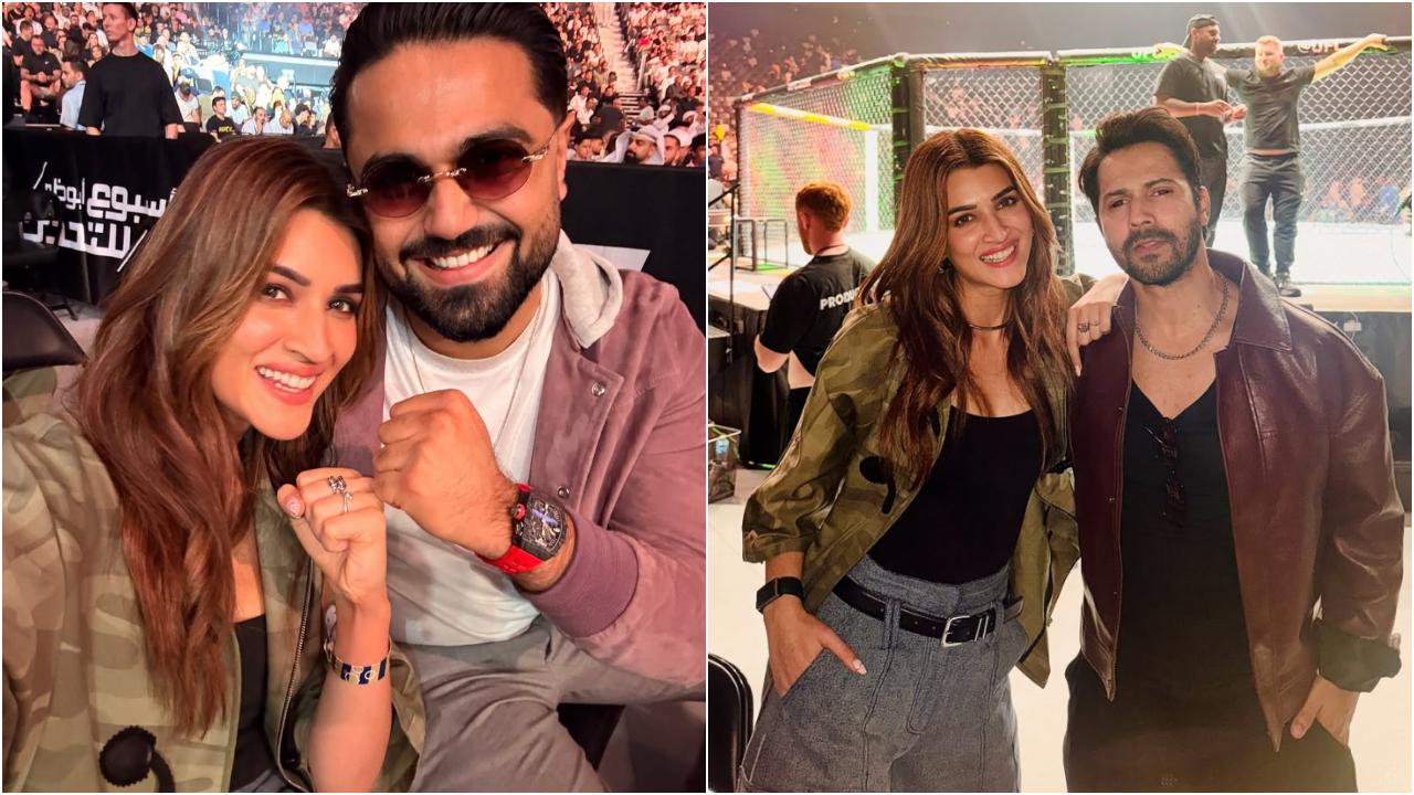 Kriti Sanon attends UFC event with rumoured beau Kabir Bahia, actor Varun Dhawan