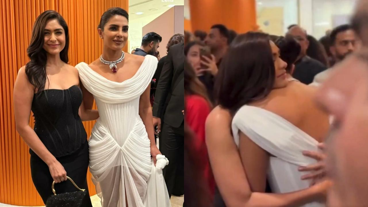 Mrunal was talking to Priyanka and calling her special. When the actress hugged, Mrunal couldn't control her tears and was seen getting emotional.