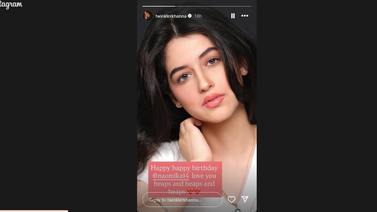 Naomika Saran. Picture Courtesy/Twinkle Khanna`s Instagram account