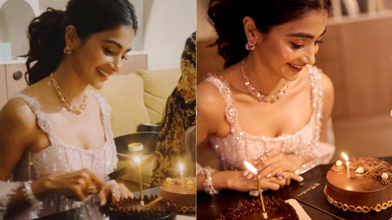 Pooja Hegde kick-starts her birthday celebrations by cutting two cakes