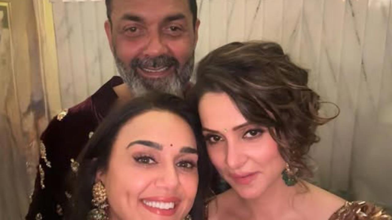Preity Zinta `third-wheeled` Bobby Deol, wife Tanya on their honeymoon
