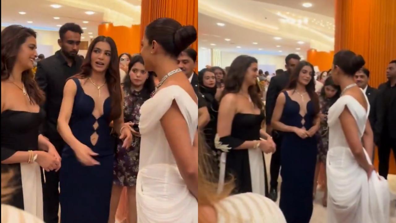 Priyanka shared a quick chat with Samantha Ruth Prabhu and Keerthy Suresh. The latter looked smitten by Priyanka. 