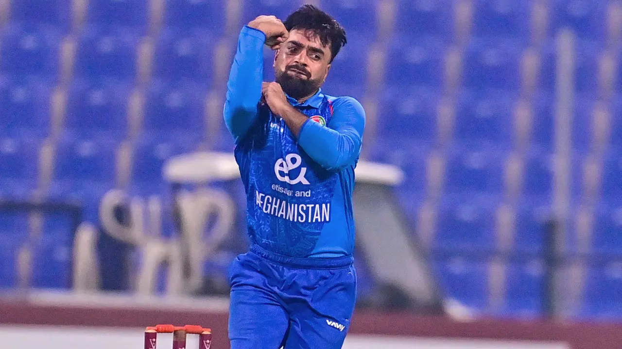 Afghanistan's Rashid Khan during the ODI match against Bangladesh (Pic: X/@ACBofficials)