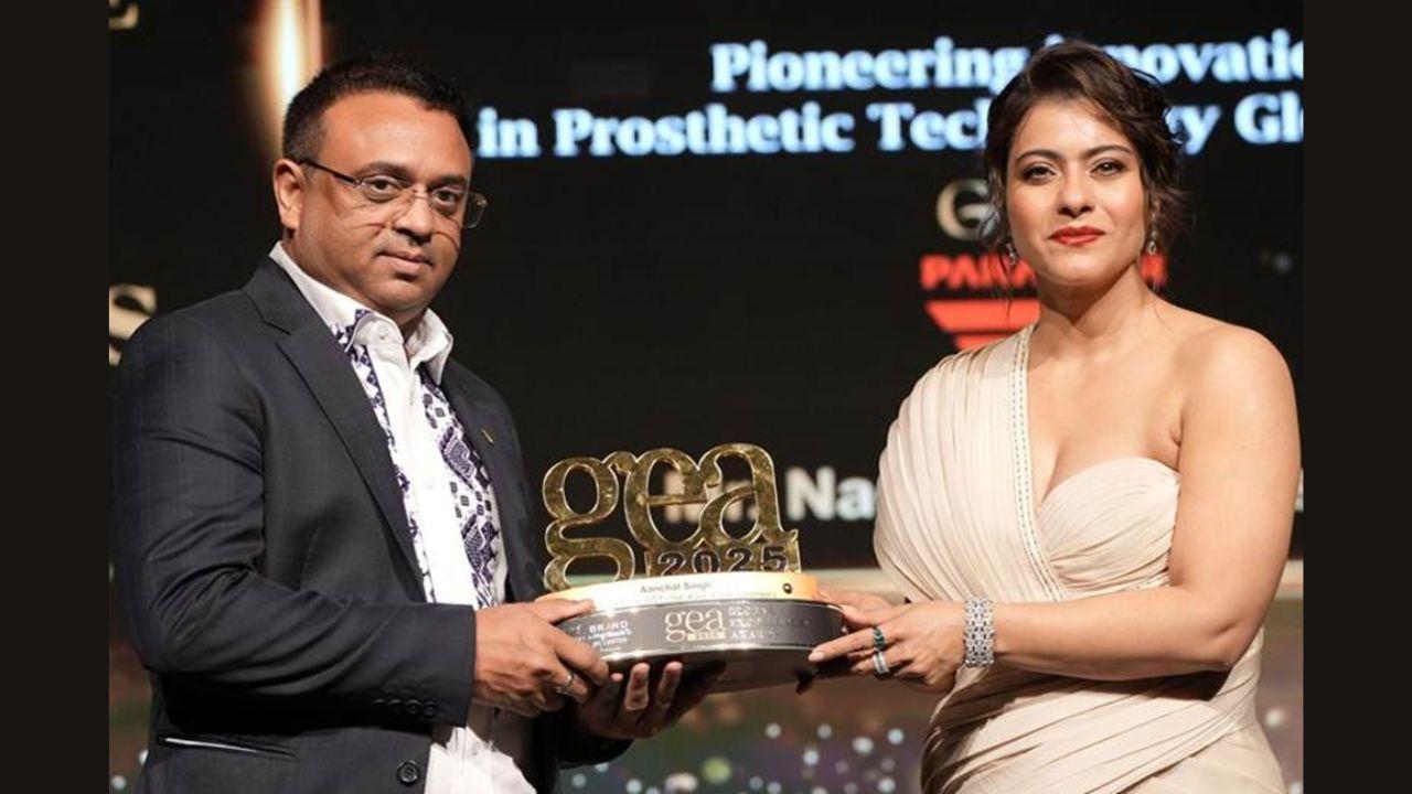 Mr. Nagender Parashar Recognised for Global Leadership in Prosthetic Innovation at Global Excellence Awards 2025 with Kajol Devgan