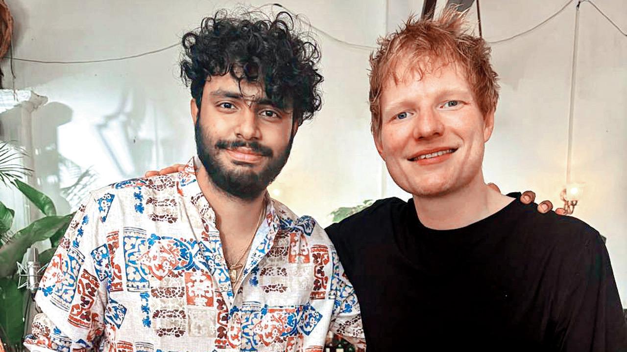 (L-R) Ganesh Murali Iyer with Ed Sheeran