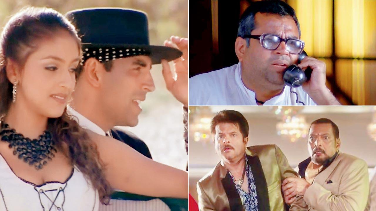 A still from Awara Paagal Deewana; Hera Pheri and Welcome