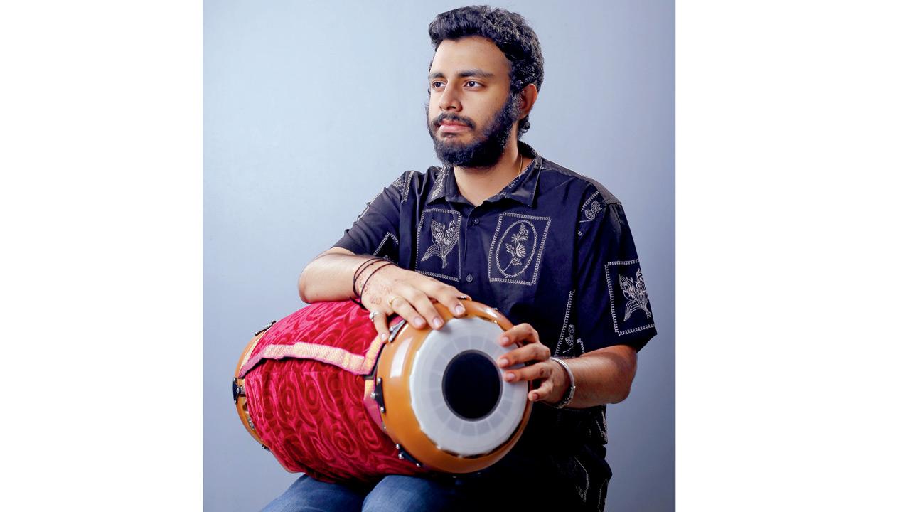 Ganesh Murali Iyer plays the synthetic mridangam. PIC COURTESY/Ganesh murali Iyer