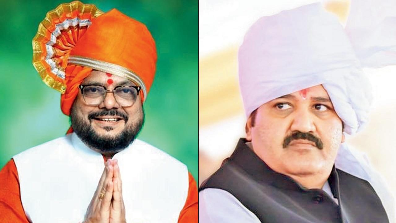 Shiv Sena leader Gulabrao Patil. PIC/@GulabraoRPatil/X; (right) Shiv Sena leader Sanjay Rathod. PIC/@SanjayDRathods/X