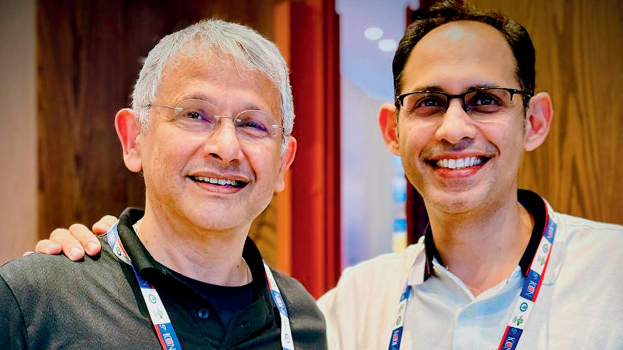 Dr Ari Chacko (left) and Dr Mazda Turel conferencing in Goa in March