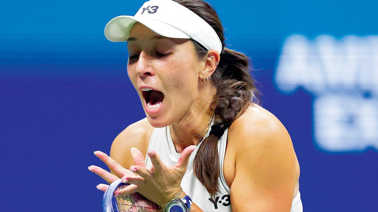 A frustrated Jessica Pegula after her loss to Aryna Sabalenka on Thursday