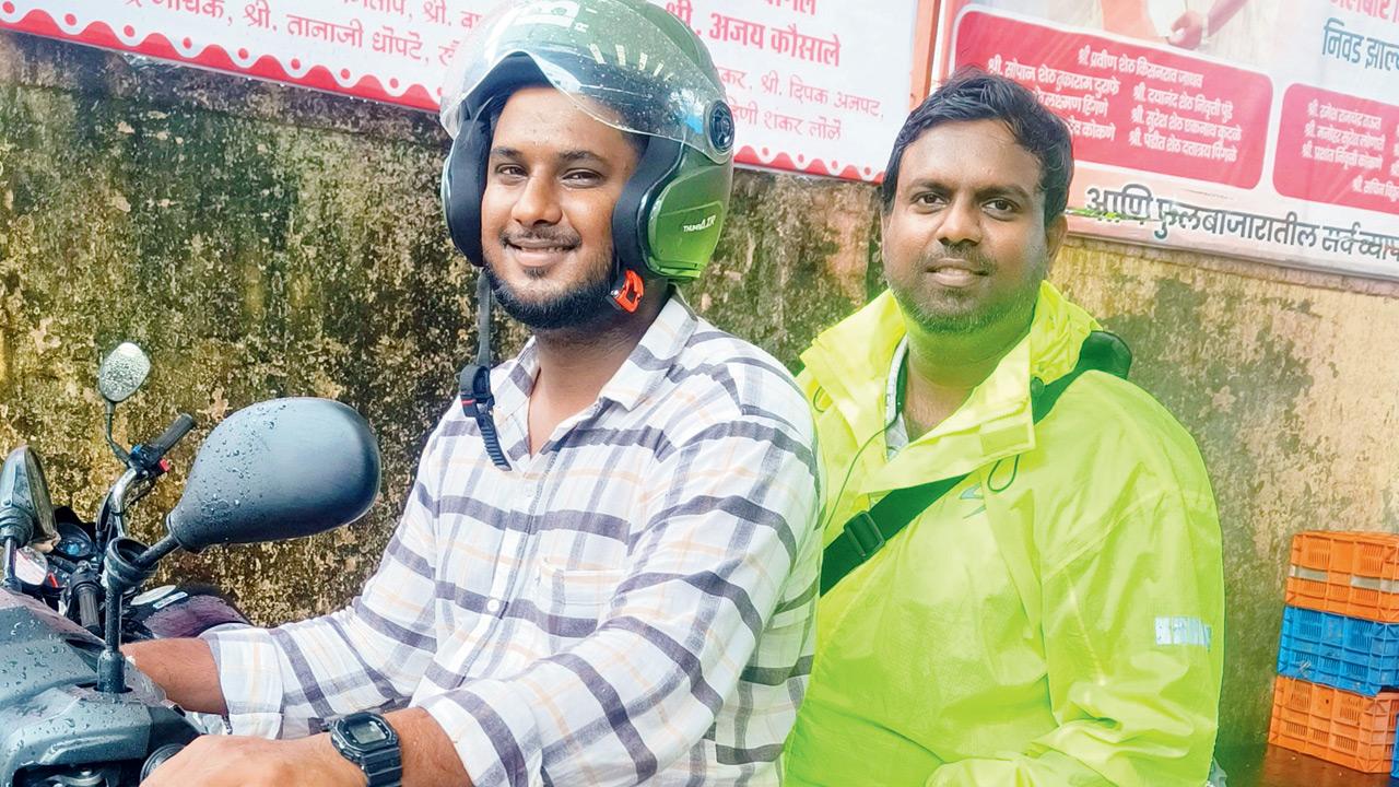 Rapido rider Sahil Shaikh with passenger in Mumbai 