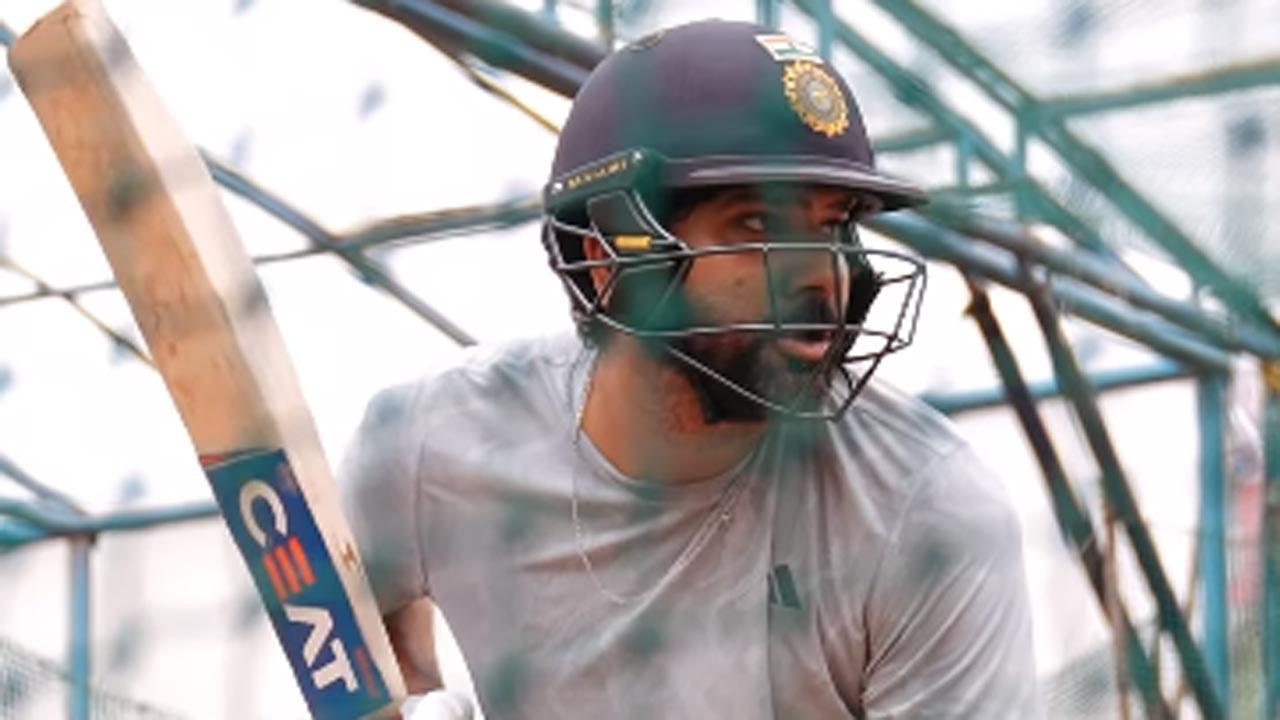 Team India's skipper Rohit Sharma hits nets ahead of ODI series against Australia