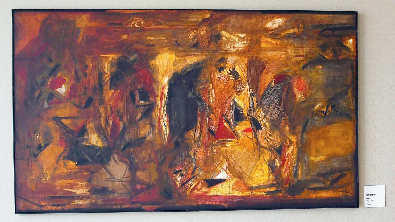 La Terre by SH Raza on display at an earlier exhibtion in Mumbai. FILE PIC/ASHISH RAJE