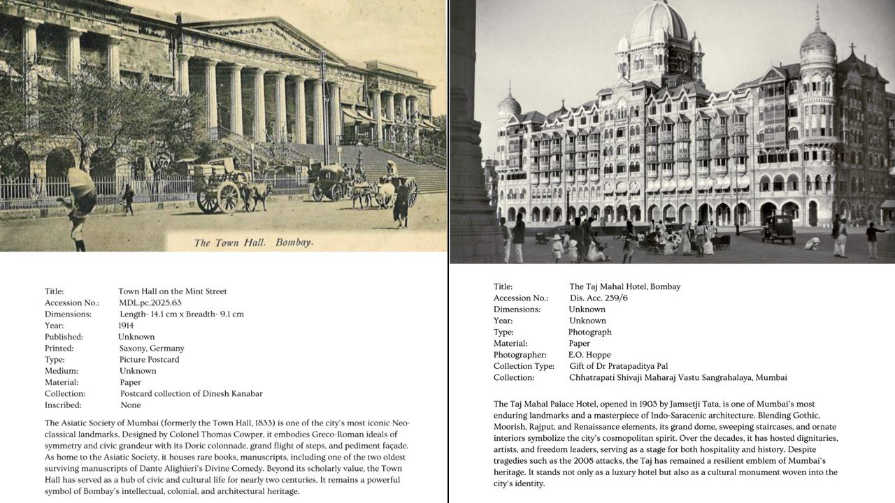 Black and white image of the Town Hall on Mint Street (right) The Taj Mahal Hotel photographed by EO Hoppe