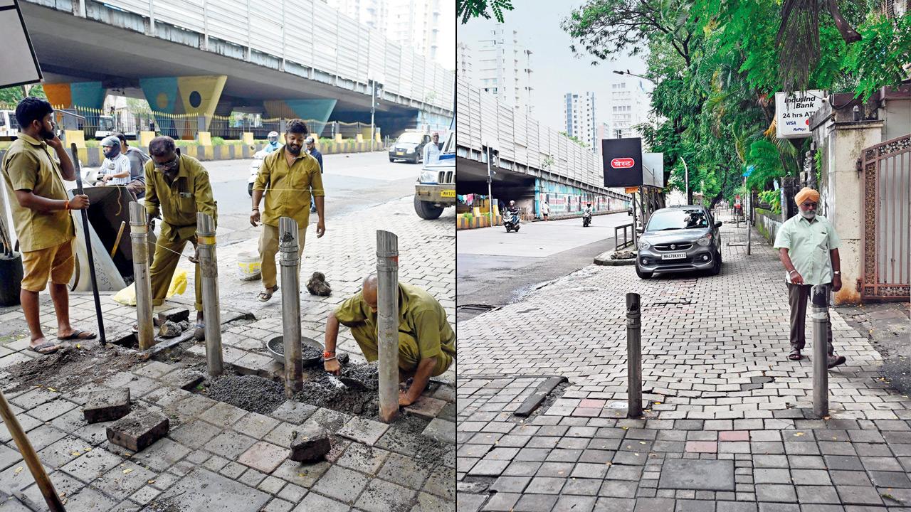 Mumbai: BMC begins bollard revamp to stop two-wheeler footpath encroachment